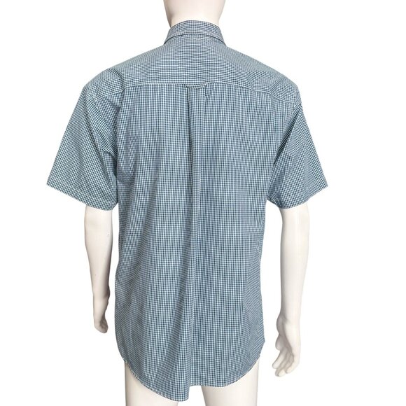 Red Head Mens Button-Down Shirt Blue Check Plaid Short Sleeve Cotton Size Large - Picture 2 of 6